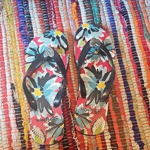 Brighton Black Floral Sandals